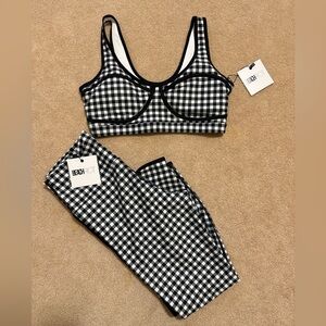 Beach Riot Slate Gingham Set